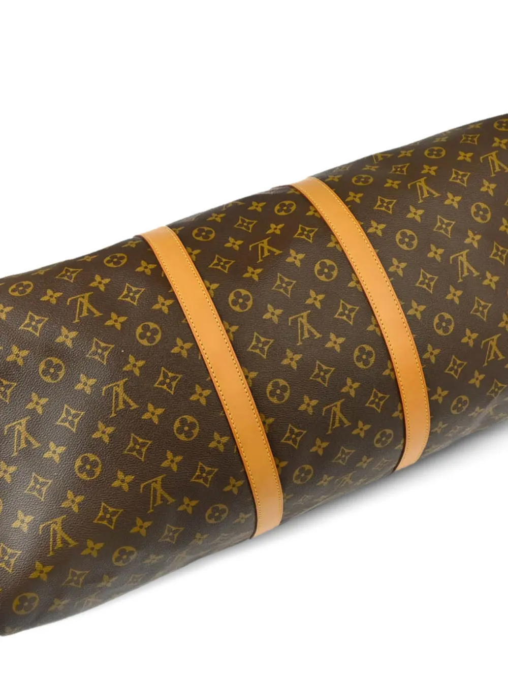 Pre-owned Louis Vuitton 2008 Keepall Bandouliere 60 Travel Bag In Brown