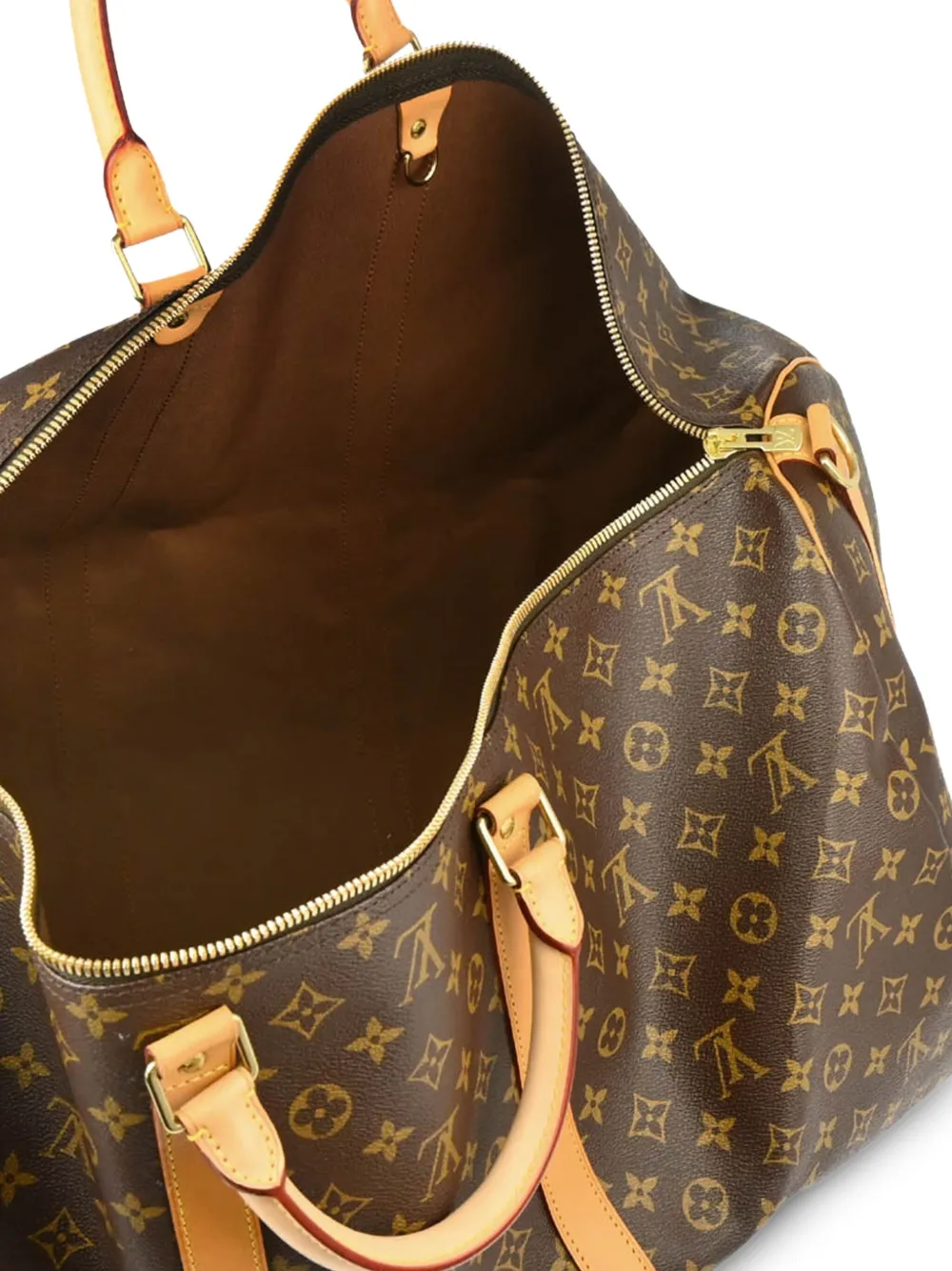 Pre-owned Louis Vuitton 2008 Keepall Bandouliere 60 Travel Bag In Brown