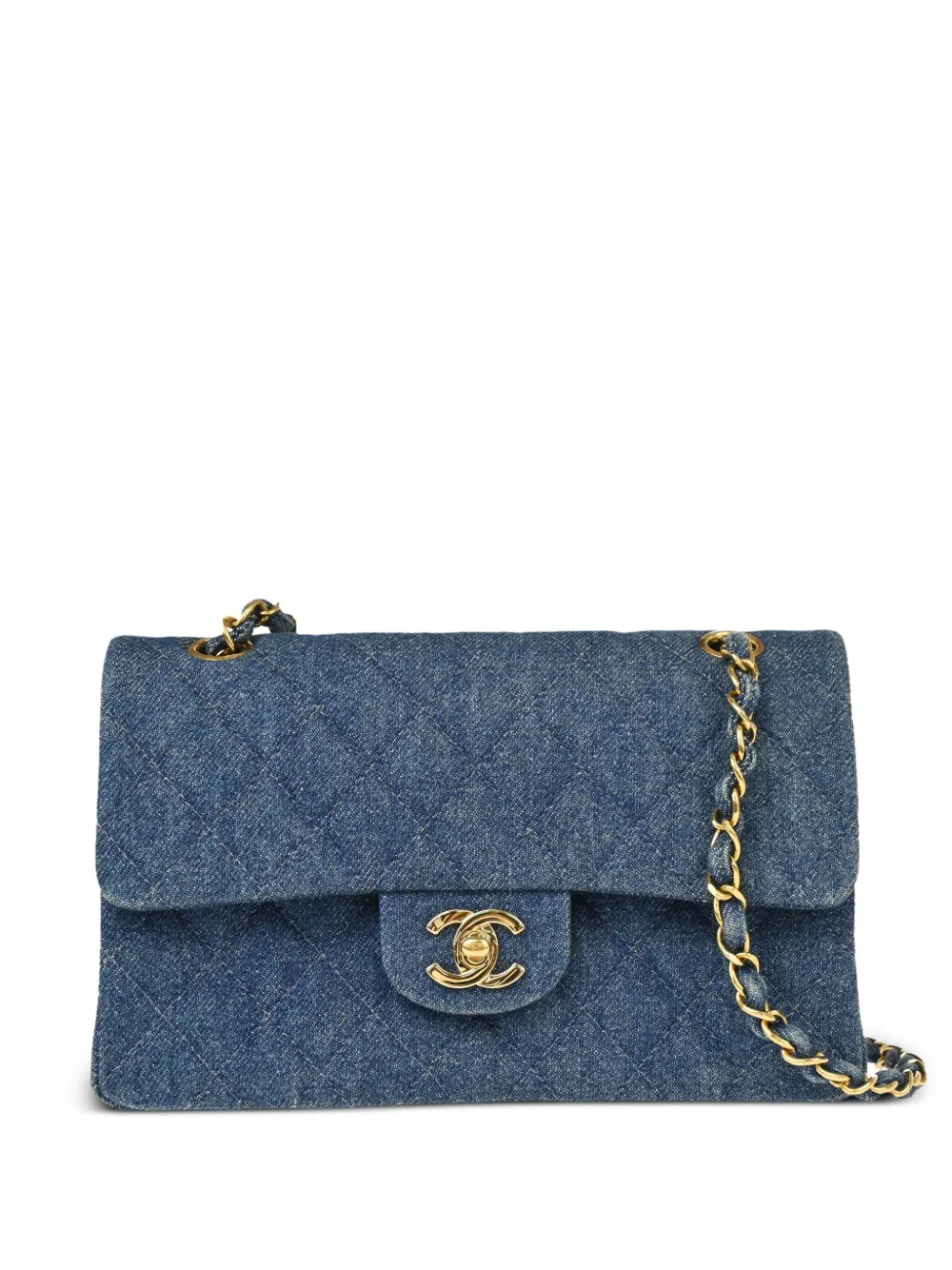 CHANEL Pre-Owned 1998 ダブルフラップ ショルダーバッグ S - ブルー CHANEL Pre-Owned 1998 ダブルフラップ ショルダーバッグ S - ブルー