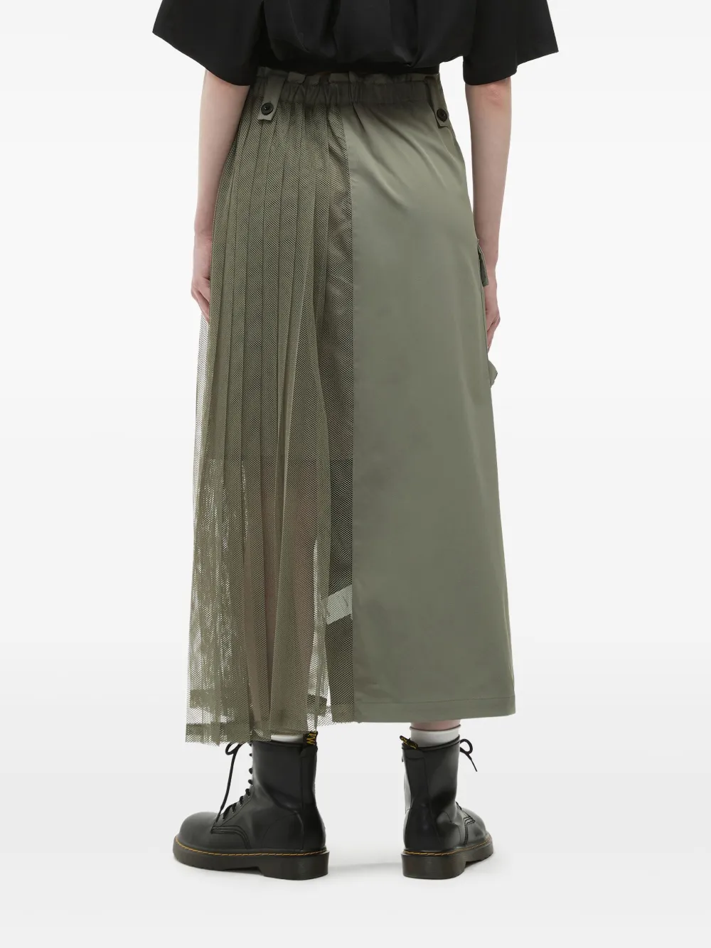 Musium Div. Asymmetrische midi-rok Groen