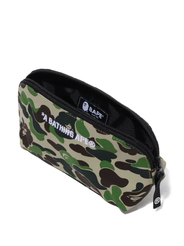 A Bathing Ape グリーンカモ柄ポーチ2個セット a bathing ape ポーチ 2個セット 日本製 グリーン系の迷彩柄（w