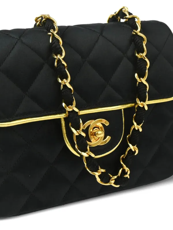 CHANEL Pre-Owned 1990 Mini Classic Square Flap Shoulder Bag