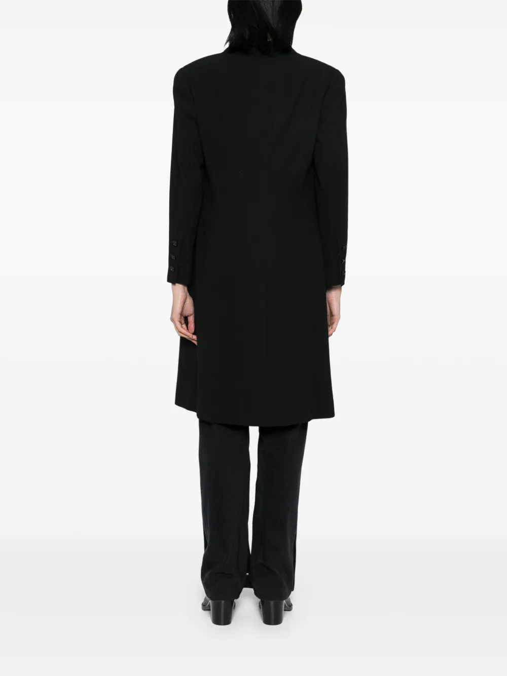 Pre-owned Chanel 1997 Single-breasted Coat In Black