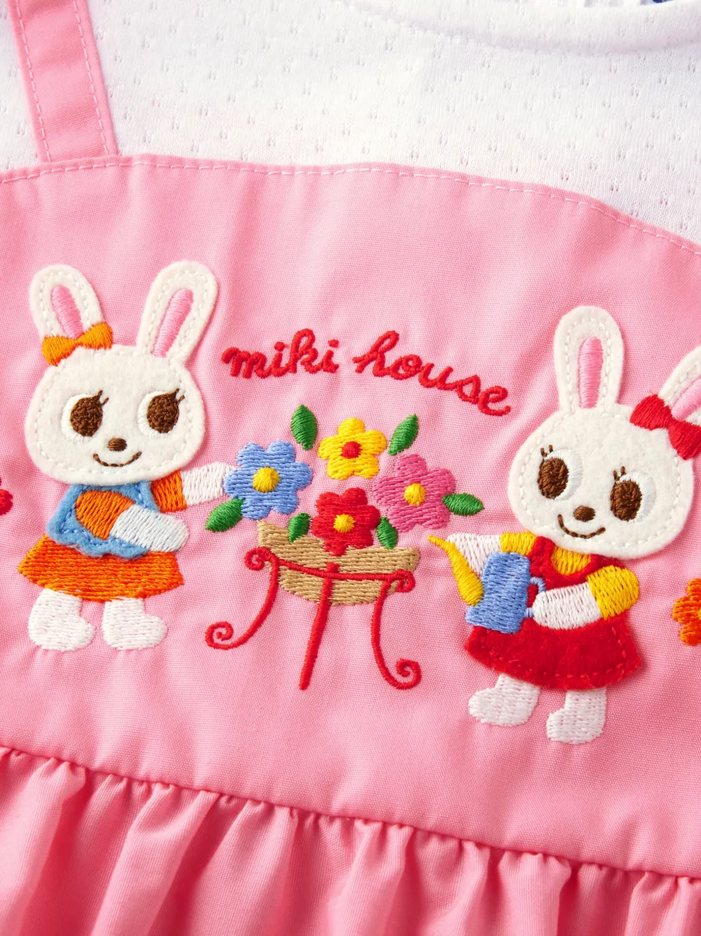 Miki House Jurk met konijnenpatroon Roze