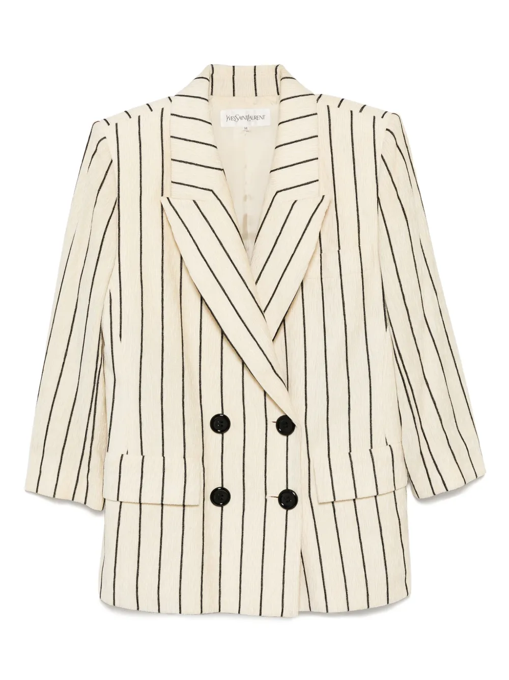 Saint Laurent Pre-Owned chamarra con doble botonadura 1990-2000 | neutro | Image 1