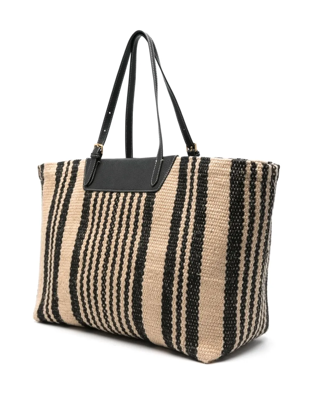 Shop Anya Hindmarch E/w Jute Tote Bag In Black