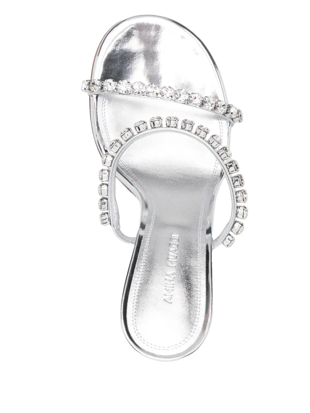 Amina Muaddi 95mm Gigi mules Silver