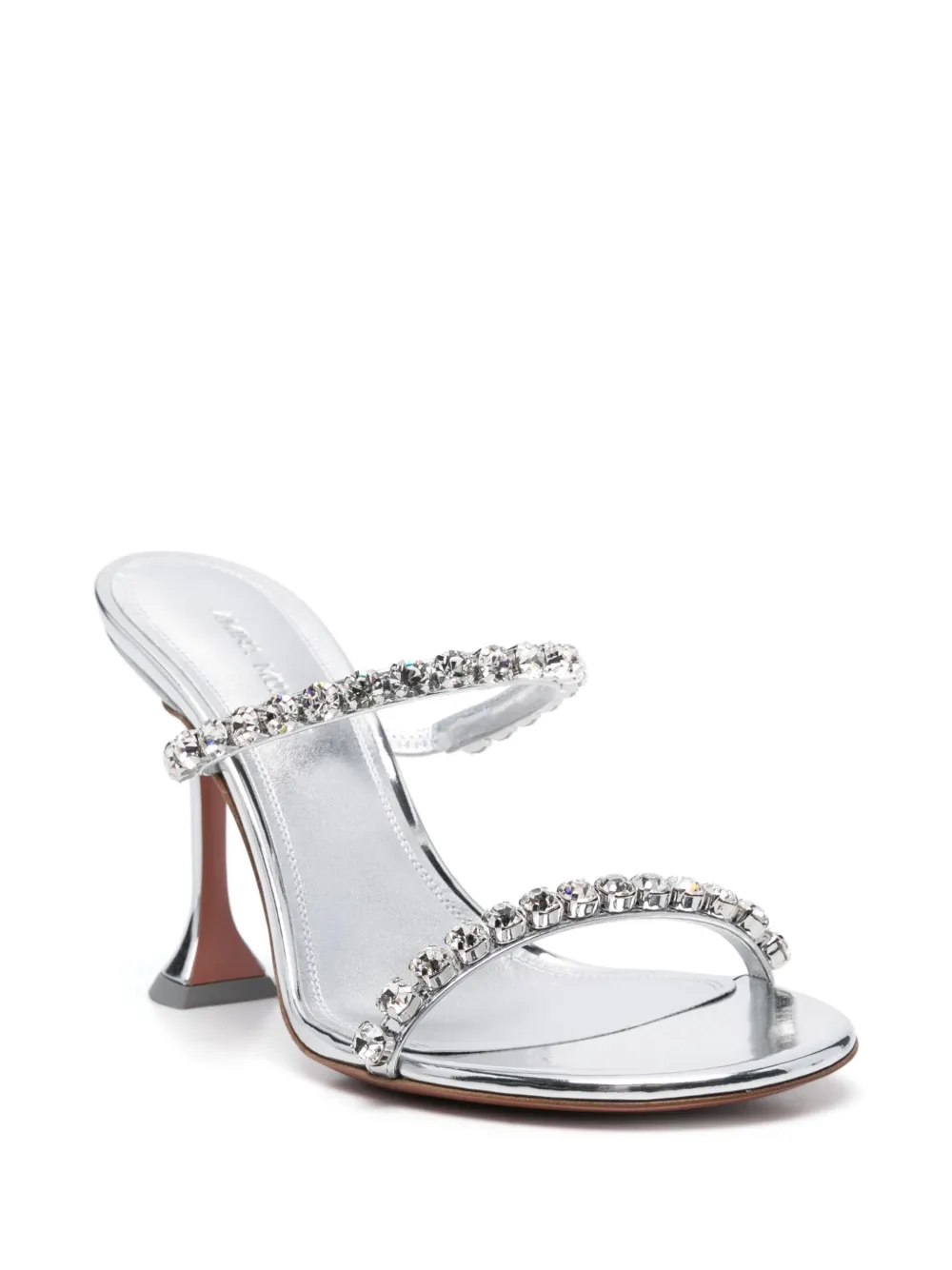 Amina Muaddi 95mm Gigi mules Silver