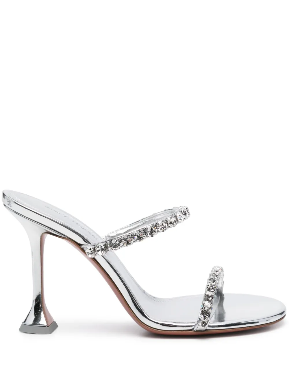 Amina Muaddi 95mm Gigi mules Silver