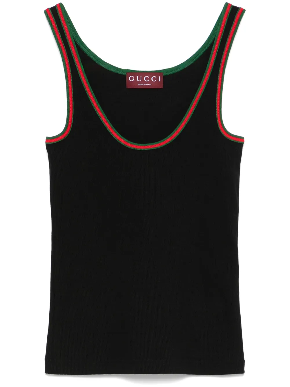 Gucci Geribbelde tanktop met Web afwerking Zwart