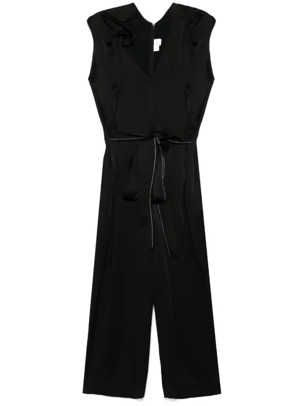 ワンピースその他 Victoria Beckham Black jumpsuit with viscose blend belt Victoria Beckham Black Jumpsuit With Viscose Blend Belt