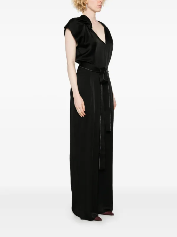 【VICTORIA BECKHAM】サテン スリップ ドレス ブラック Victoria Beckham shines in a Studio 54-inspired slip at