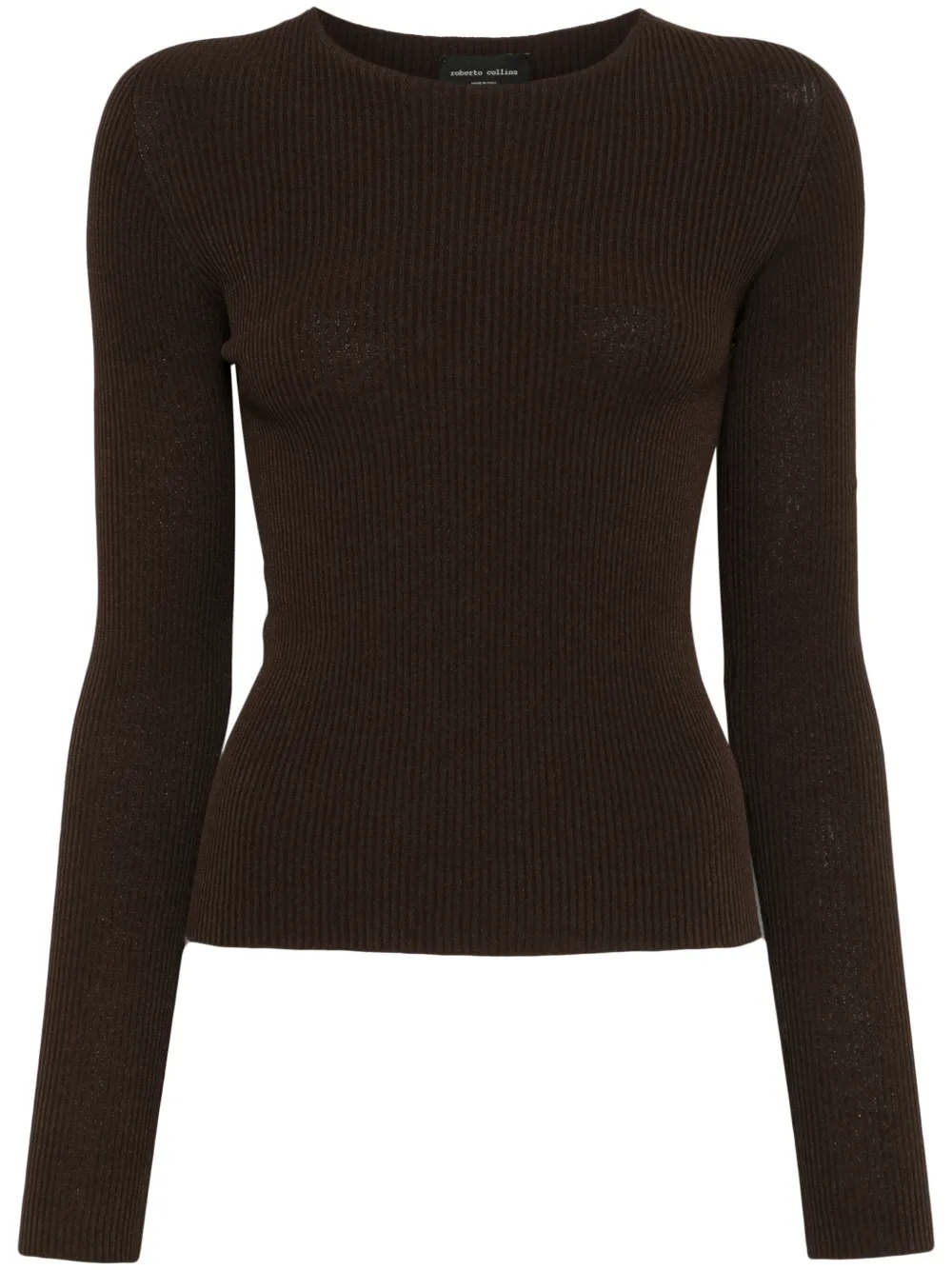 Roberto Collina fine-ribbed top | Brown | Image 1