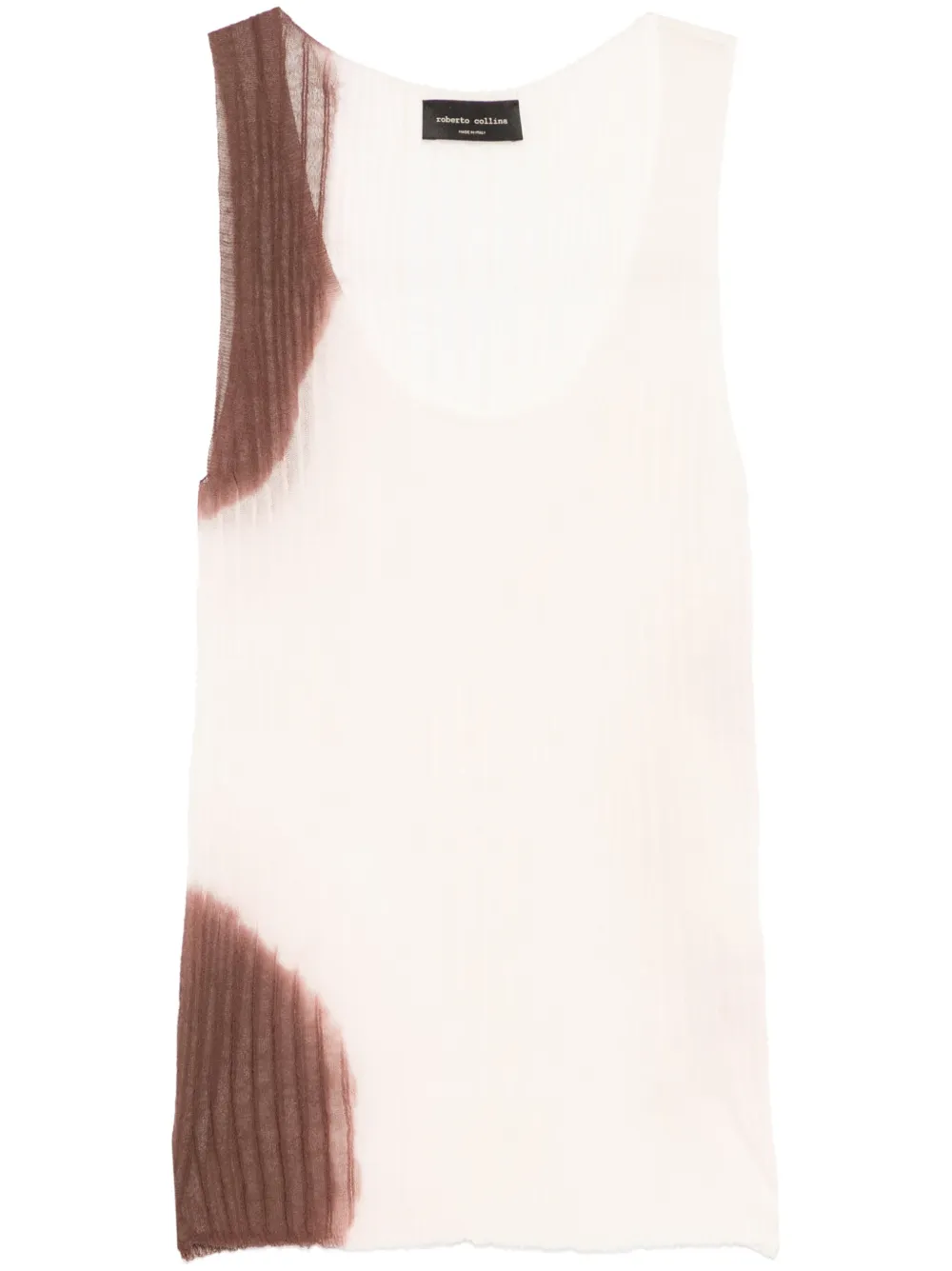 Roberto Collina Geribbelde tanktop Beige