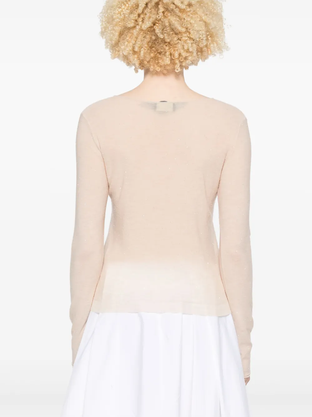 Roberto Collina Top met pailletten Beige