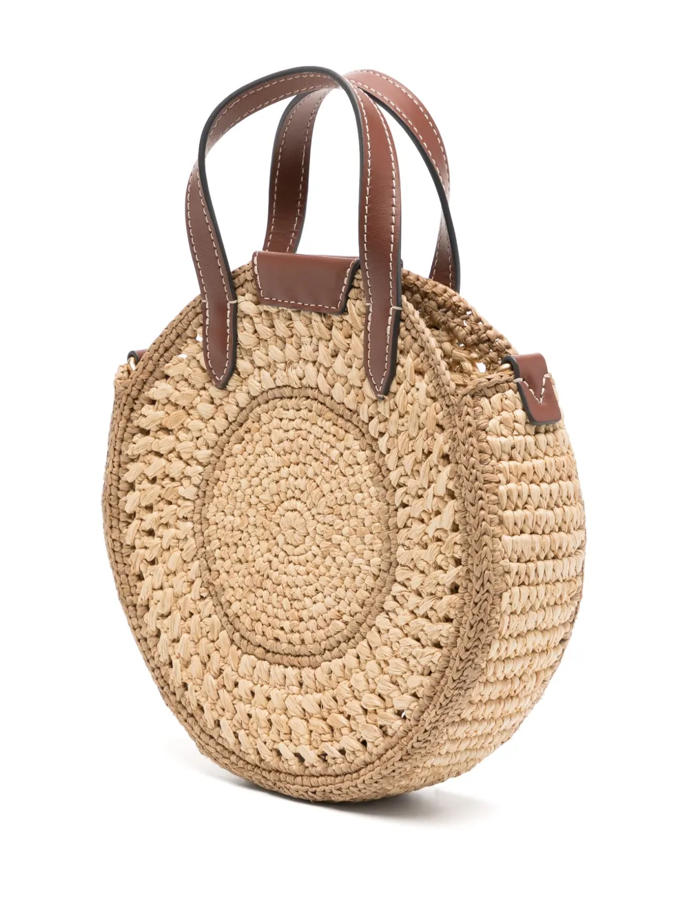 Anya Hindmarch Small Leather-trimmed Crocheted Raffia Tote In Neutrals