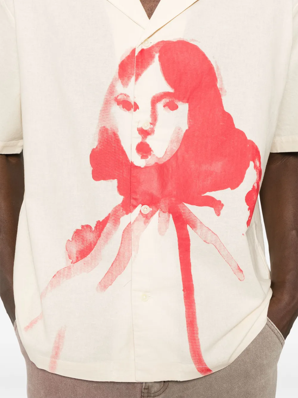 Shop Kidsuper Face-print Shirt In Neutrals