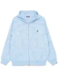 A BATHING APE® camouflage-jacquard zipped hoodie - Blue