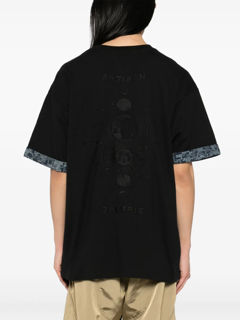 Musium Div. T-shirt met borduurwerk Zwart