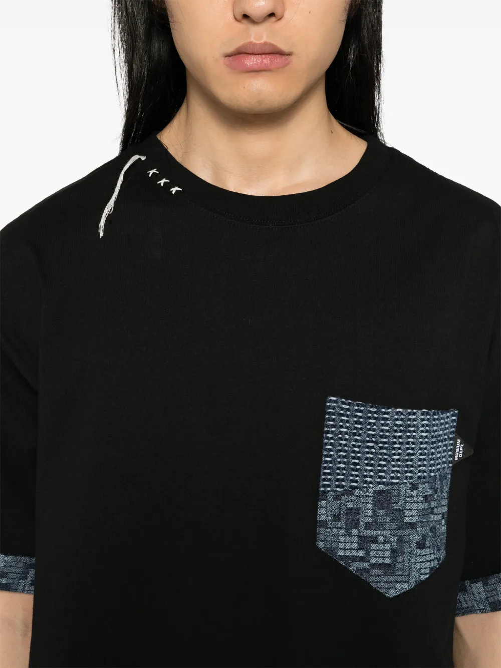 Musium Div. T-shirt met borduurwerk Zwart