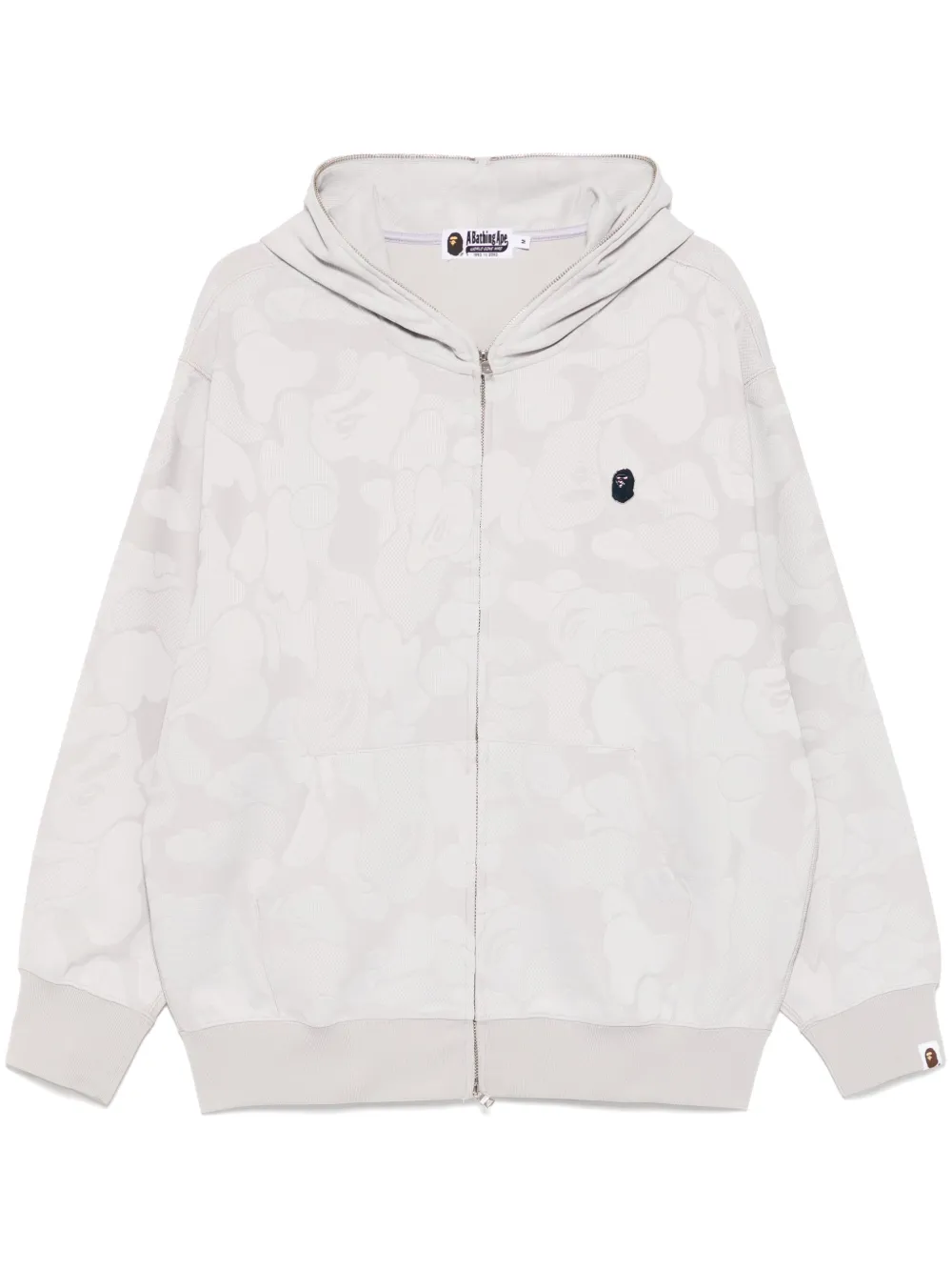 camouflage-jacquard zipped hoodie