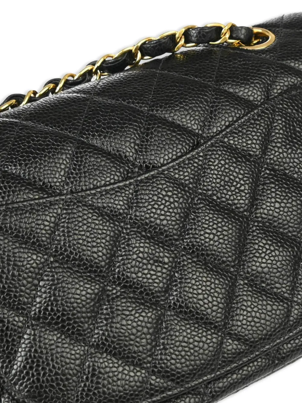 Pre-owned Chanel 2002 Small Classic Double Flap Shoulder Bag In Black