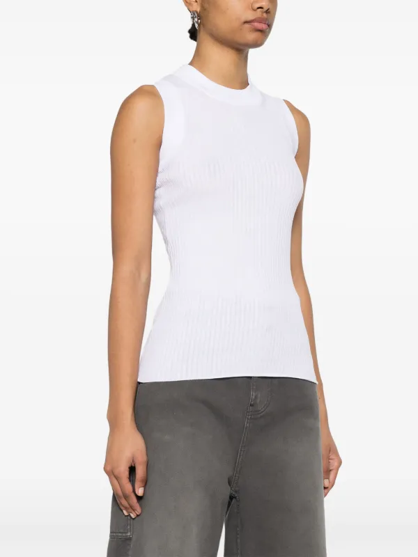 ★ ★ Women's Hero Tubular Ribbed Tank Top 40WL28 FRAME Ribbed Tank Top | White | FARFETCH PL