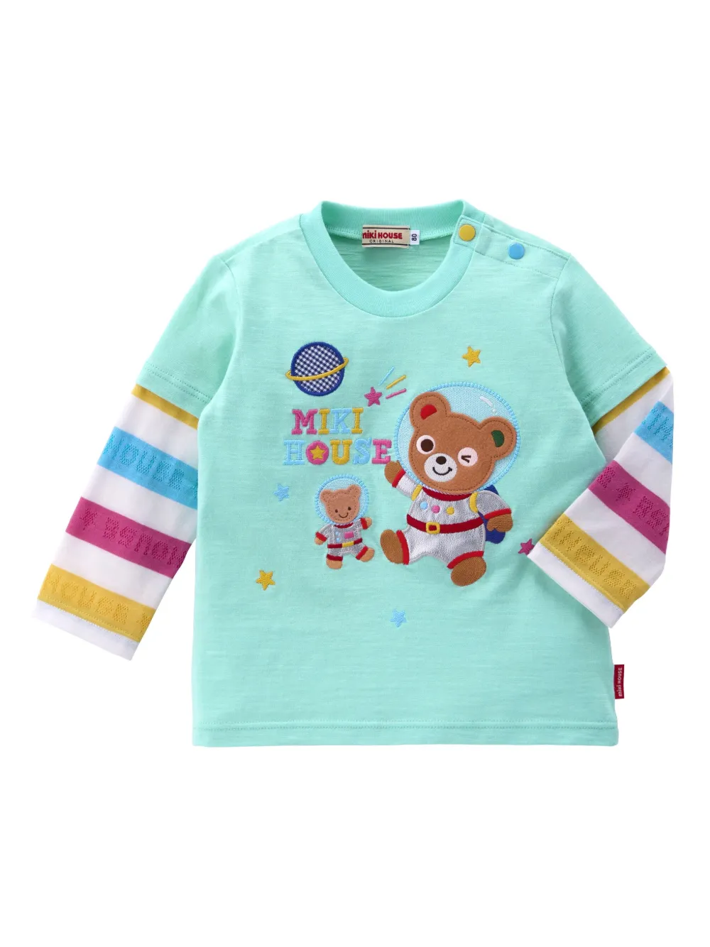 Miki House Bear Astronaut Tシャツ - ブルー Miki House Bear Astronaut Tシャツ - ブルー
