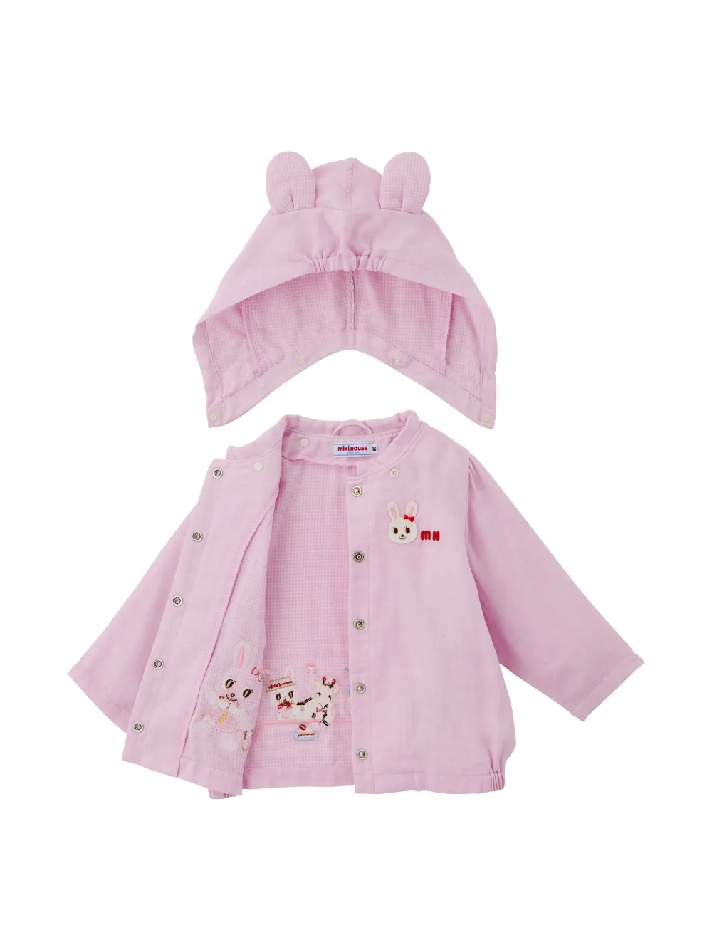 Miki House Jack met konijnenpatroon Roze