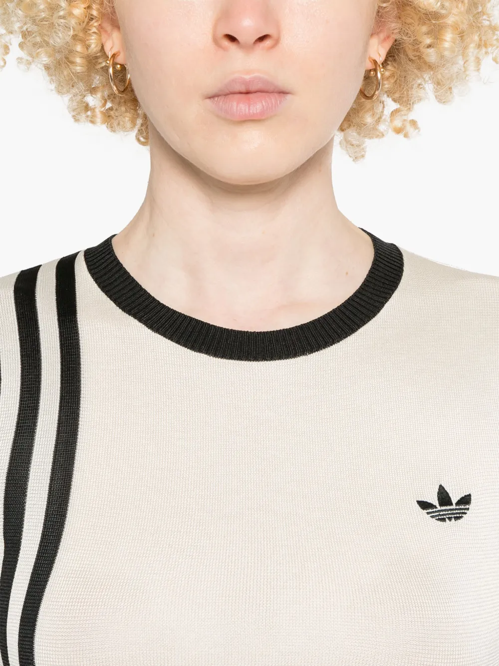 adidas 3-Stripes gebreid T-shirt Wit