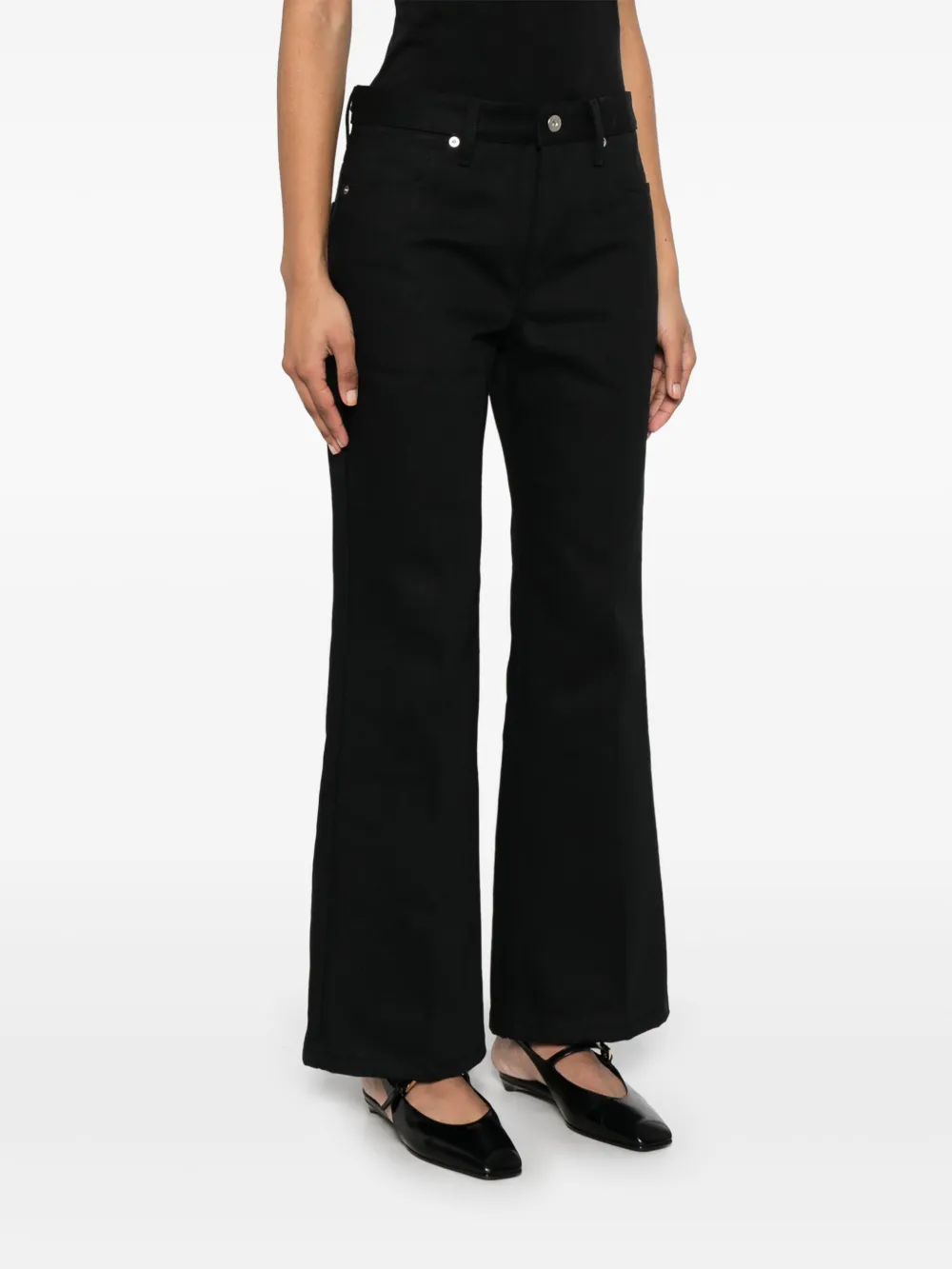 Shop Jil Sander Flared Jeans In Black