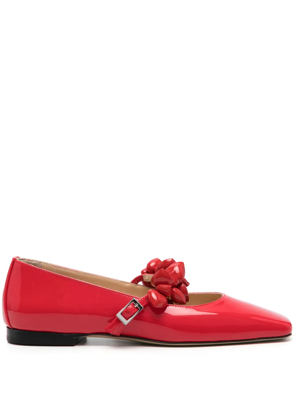 MACH & MACH Puffy Heart ballet flats Red