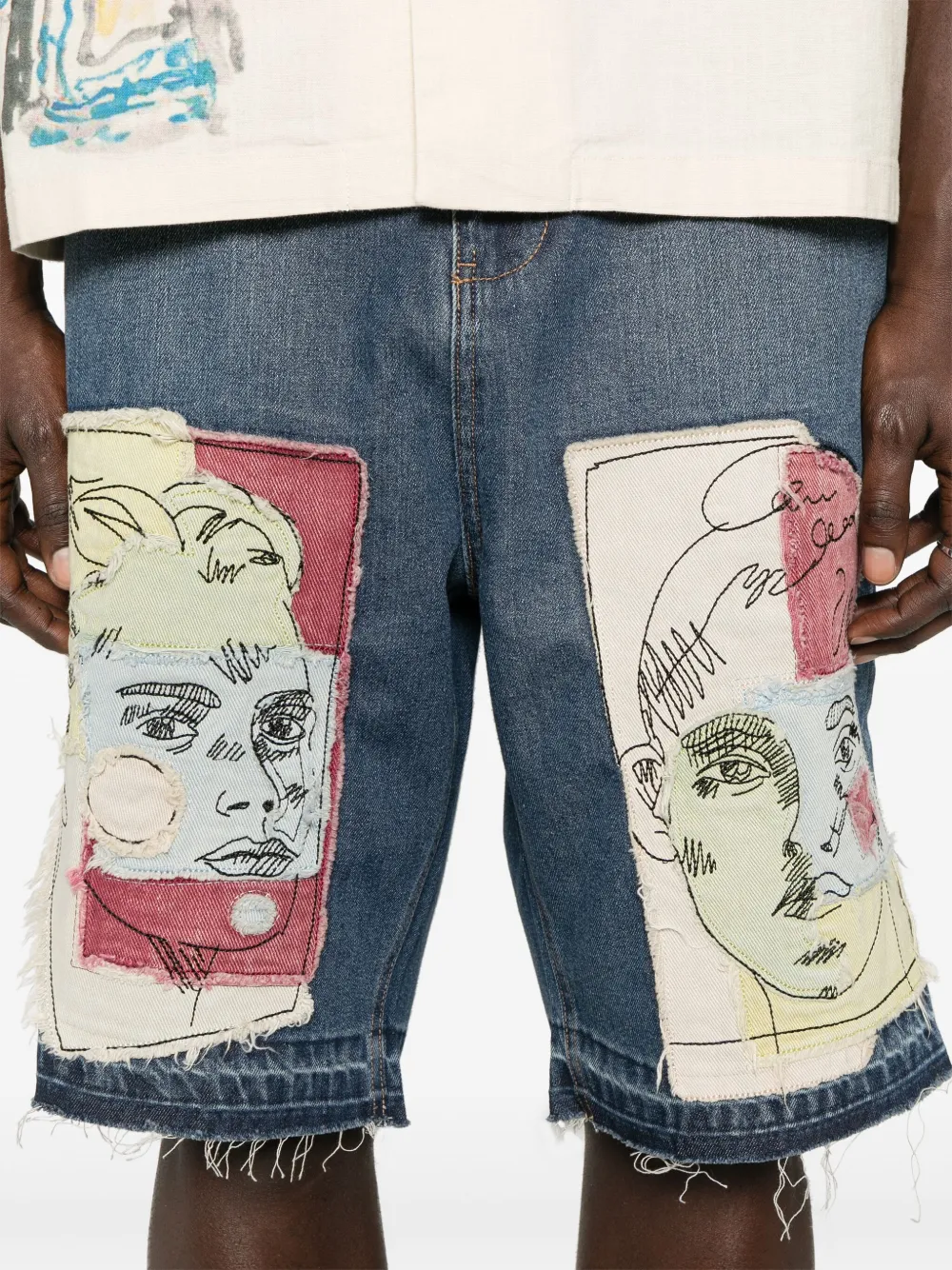 KidSuper Shorts met patch Blauw