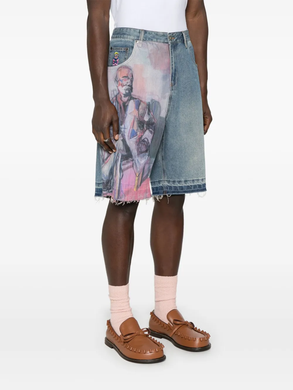 KidSuper painted-panel shorts
