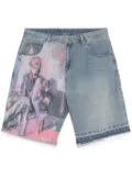 KidSuper painted-panel shorts - Blue