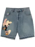 KidSuper patchwork-face shorts - Blue