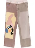 KidSuper patchwork-face jeans - Brown