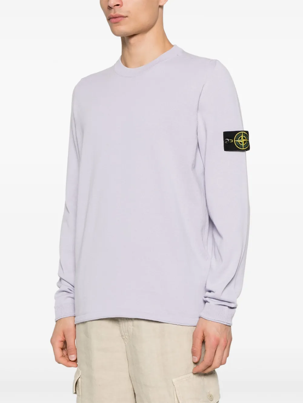 Stone Island Trui met Compass-logopatch Paars