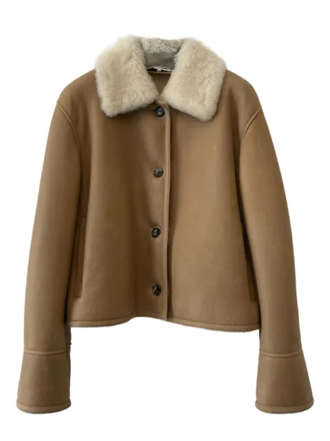 LOEWE shearling-collared buttoned jacket