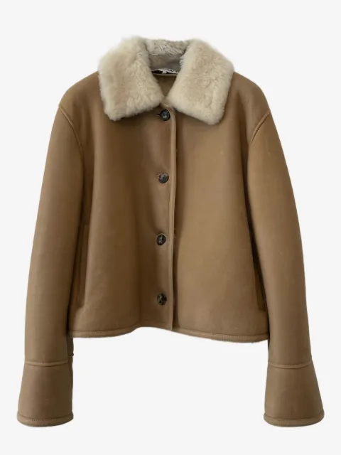 LOEWE shearling-collared buttoned jacket