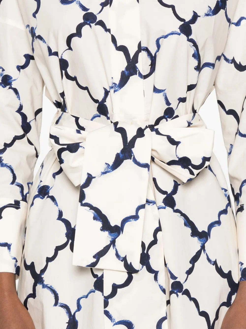 Odeeh Midi-jurk met grafische print Beige