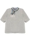 Dice Kayek crystal-embellished T-shirt - Grey