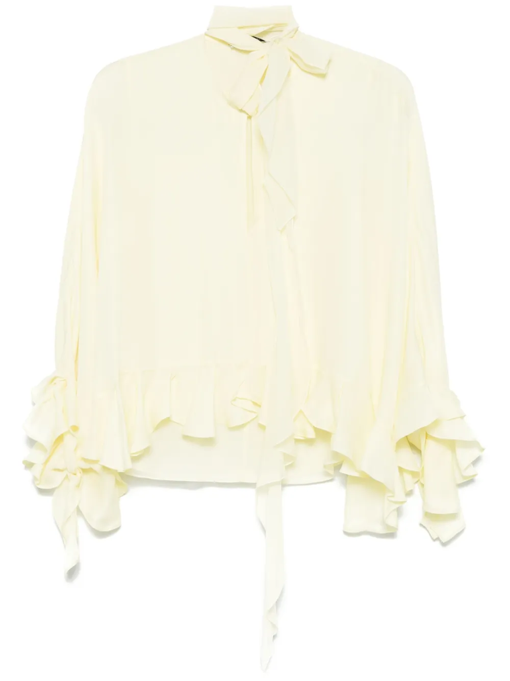 Dorothee Schumacher Doorzichtige blouse met gedraaid detail Geel