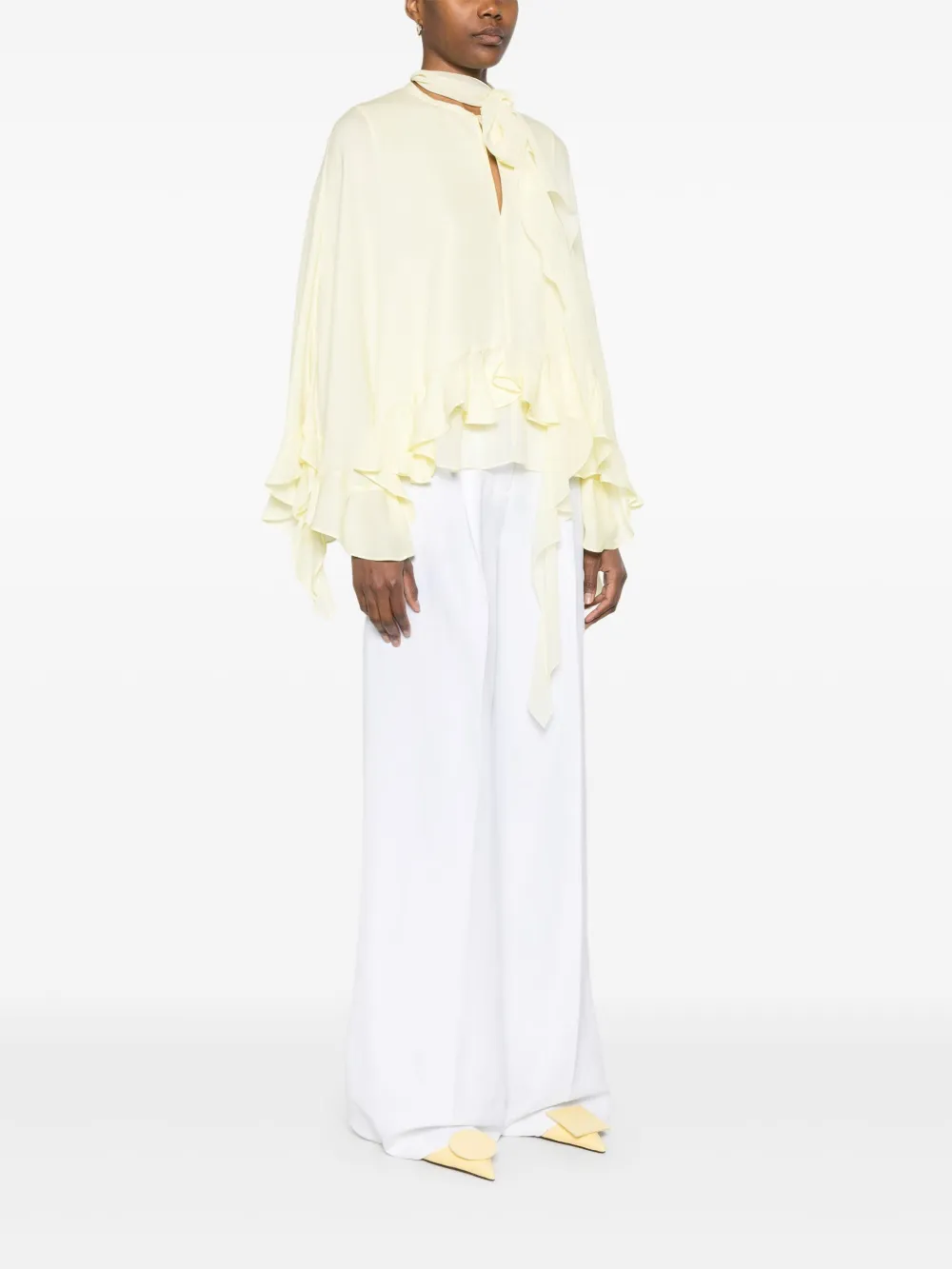 Dorothee Schumacher Doorzichtige blouse met gedraaid detail Geel