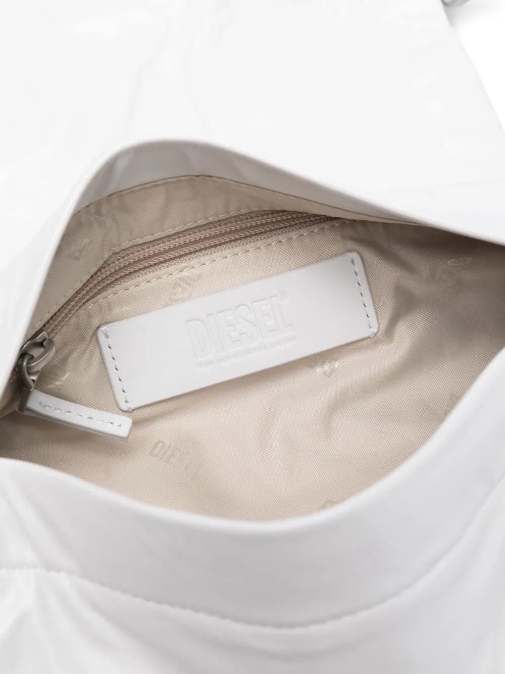 Shop Diesel Scrunch D Shoulder Bag In White