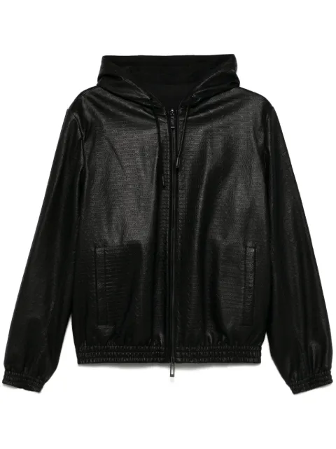 Emporio Armani chamarra reversible con logo en relieve