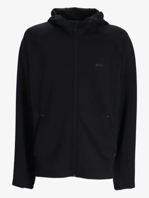 BOSS hoodie con cierre y logo reflectante