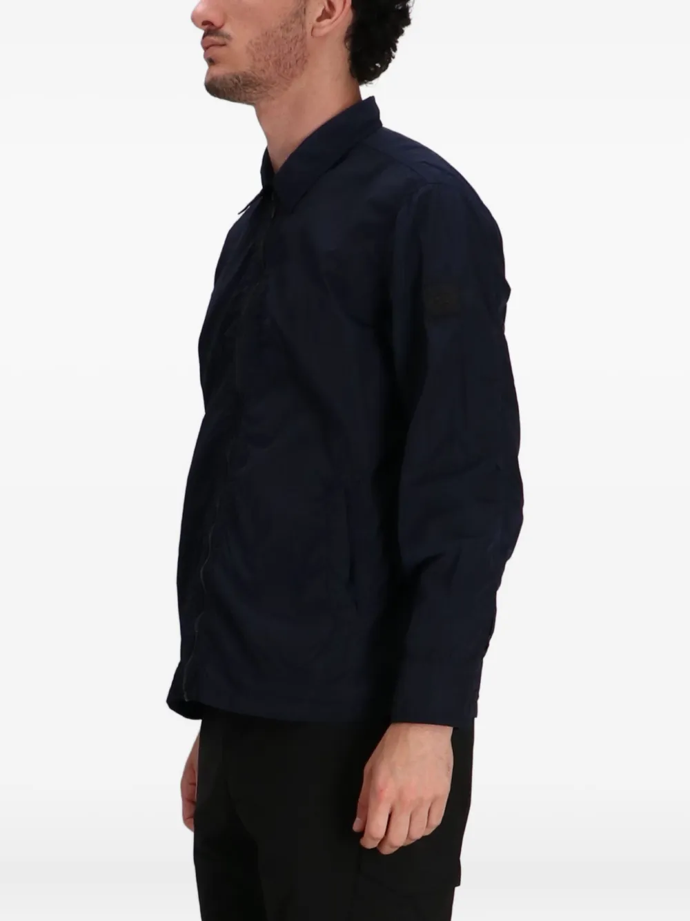 BOSS Overhemd met rits Blauw