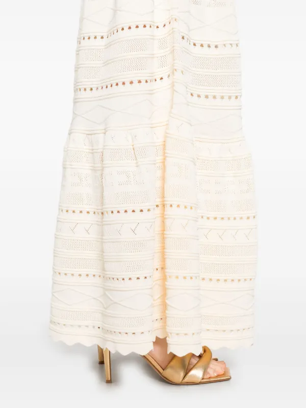 Elisabetta Franchi jewel-detail Openwork Maxi Dress Elisabetta Franchi jewel-detail Openwork Maxi Dress
