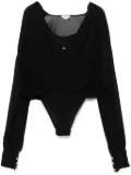 Elisabetta Franchi silk georgette bodysuit - Black